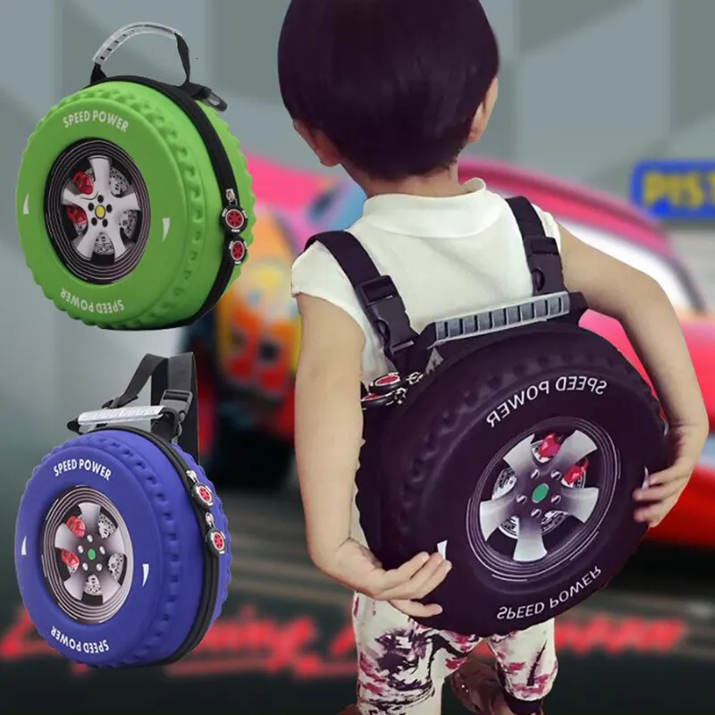 School Bags Lovely Kids Small Backpack 3D Car Tire Children Schoolbag EVA Wheel Kindergarten Bag Age 3-5 Boy Girl Toddler Kawaii School Bag 230729