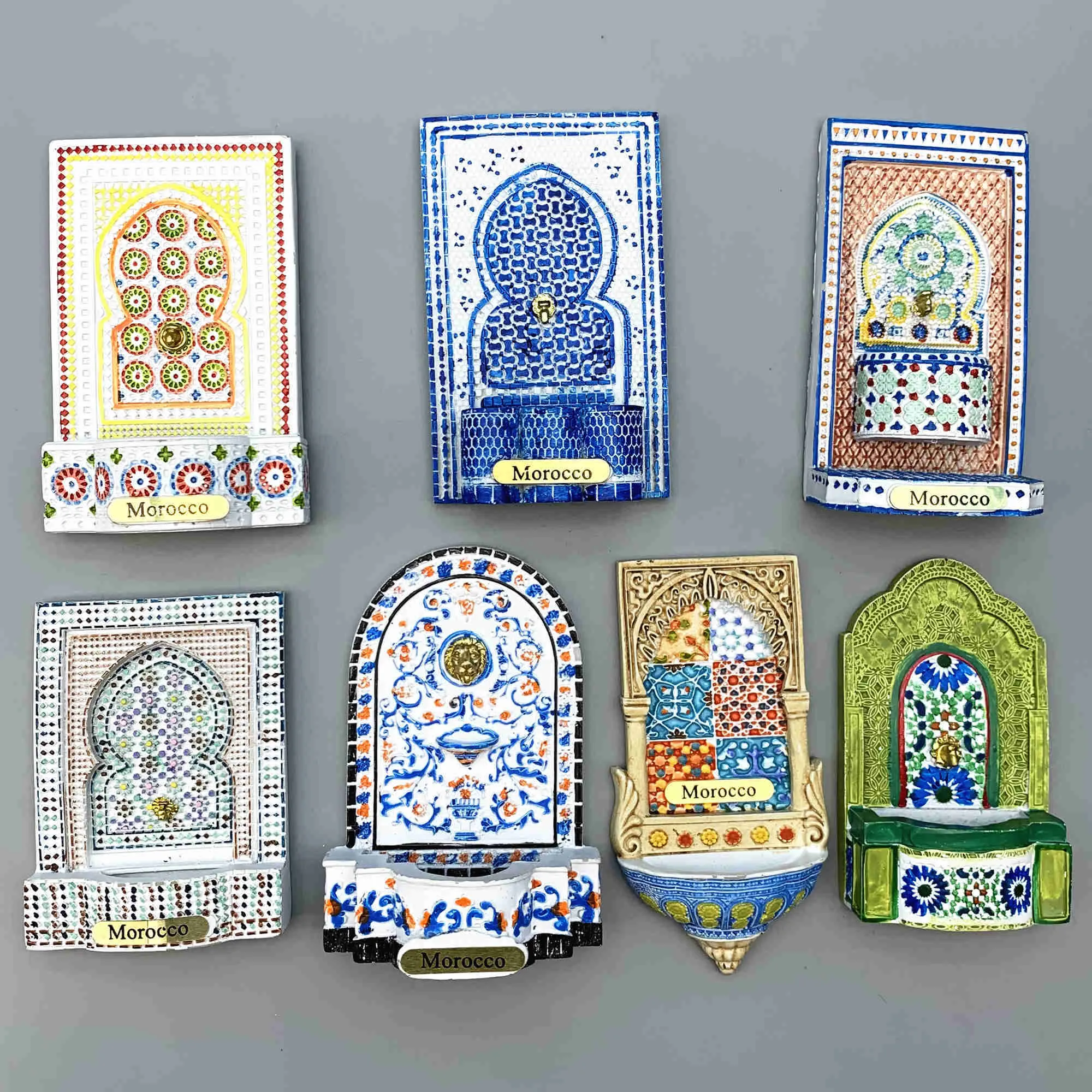 Aimant Frigo 3D Marrakech Maroc - Souvenir De Voyage, Décoration Cuisine - 5,5 X 6,5 Cm, Résine Et Aimant