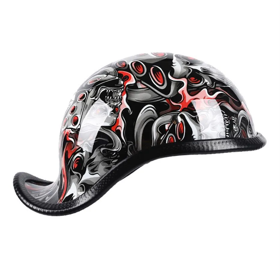 Nouveau casque de moto visage ouvert rétro demi moto protection course hors route casco moto capac HZYEYO H-998254v