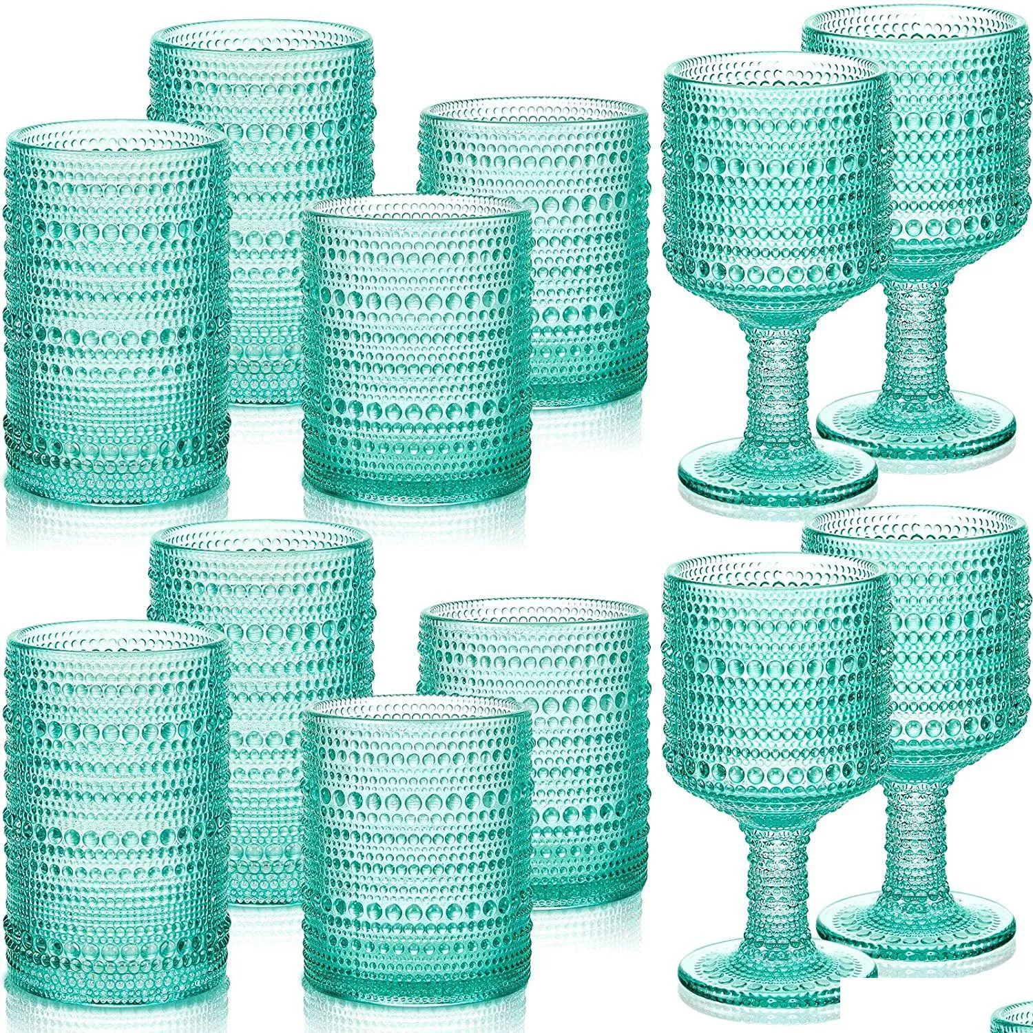 Verres à vin Qbsomk Vintage Boire Hobnail Cocktail Tasses En Verre Glasre En Relief Romantique Boisson Glacée Gobelet Drop Delivery Home Gar Dhzwz