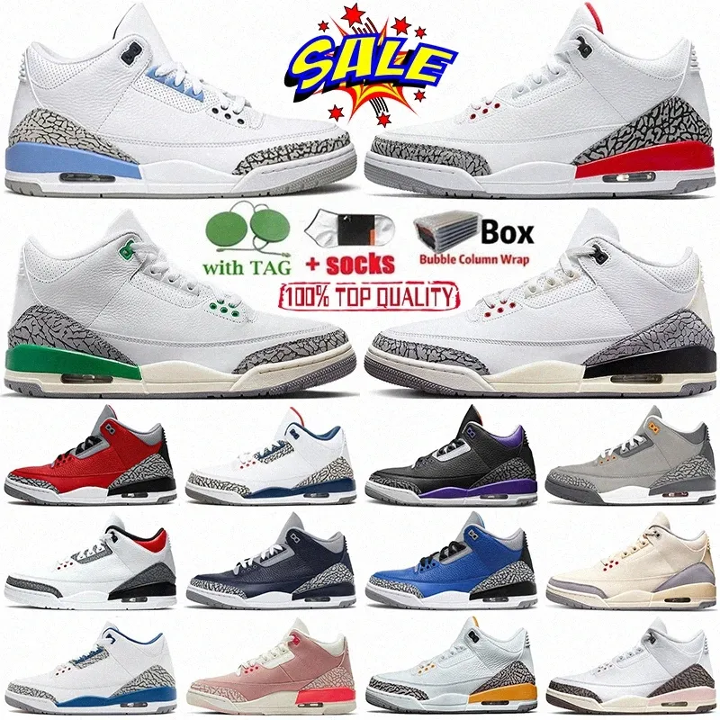 nike air Jordan 3 Retro White Cement shoes jorden Jumpman 3s retro oreo III Basketball Shoes Cool Grey Rust Pink White Cement Tinker Georgetown Fragment Rivals Mocha Blue Sneaker