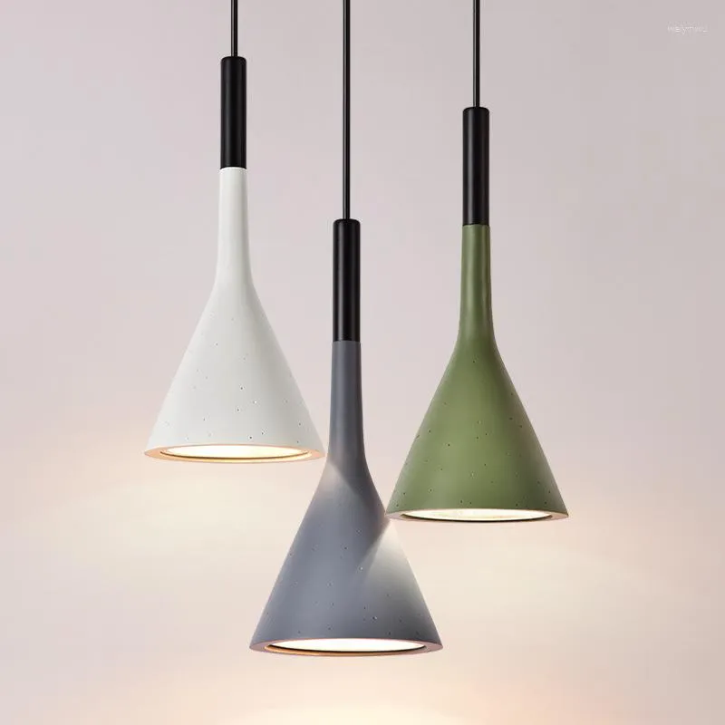 Lampes suspendues Nordic Designer Résine Lumières LED Simple Multicolore Minimaliste Suspendu E27 Edison Ampoule Cuisine Salle À Manger Chambre