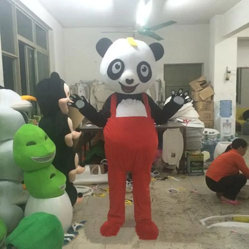 Profesyonel Kırmızı Mavi Panda Maskot Kostüm Karikatür Set Doğum Günü Partisi Rol Yapma Yetişkin Beden Karnavalı Noel Hediyesi