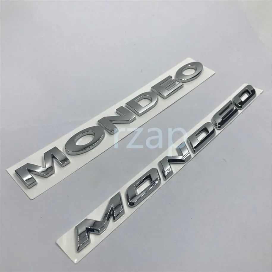 Auto Embleem voor Ford Mondeo 3D Letters Logo badge Kofferbak Deksel Naam Plaat Zilver Sticker264o