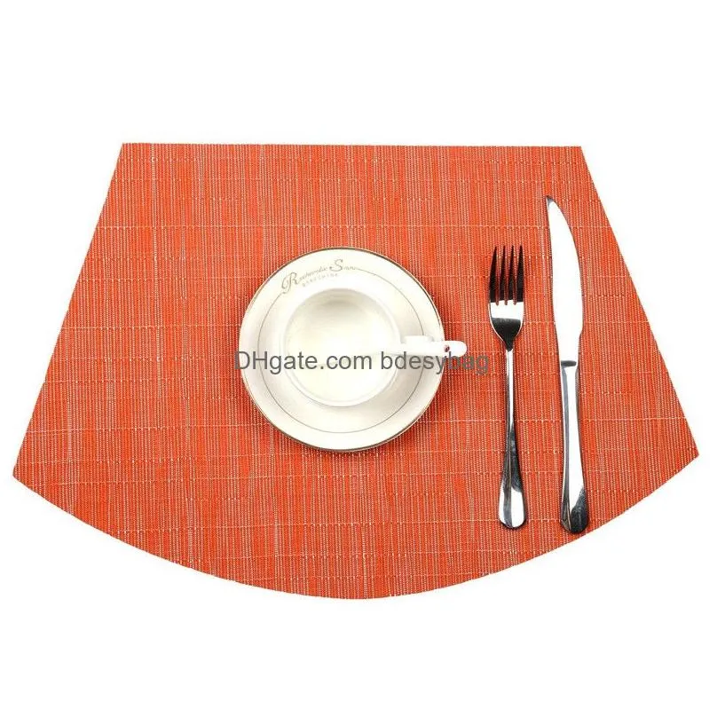 plastic pvc dining table mat round table placemats heat insulation non-slip placemat dish bowl tableware pads