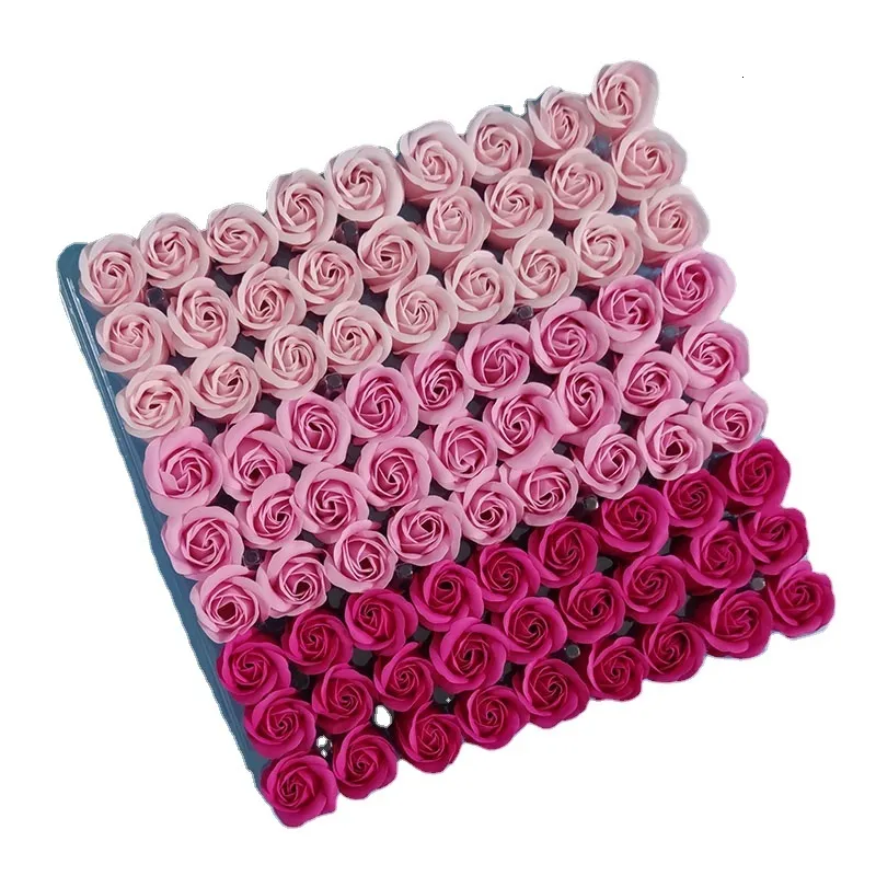 Couronnes De Fleurs Décoratives 81 Pcs Rose Bain Corps Fleur Savon Floral Parfumé Tenir Essentiel Mariage Noël Saint Valentin Cadeau mélange couleurs 230731