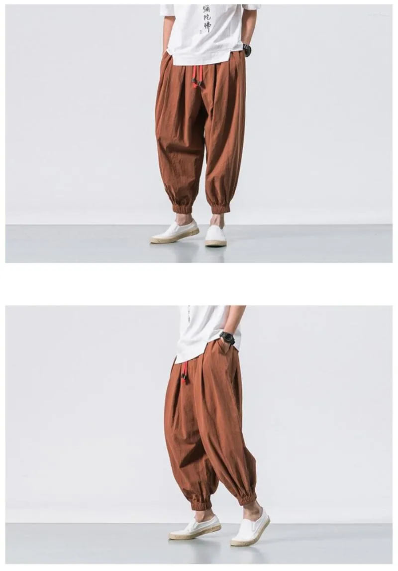 Pantalons pour hommes Saison Marchandises Printemps Hommes Lâche Harem Chinois Lin Surpoids Pantalons De Survêtement Haute Qualité Pantalon Décontracté Mâle