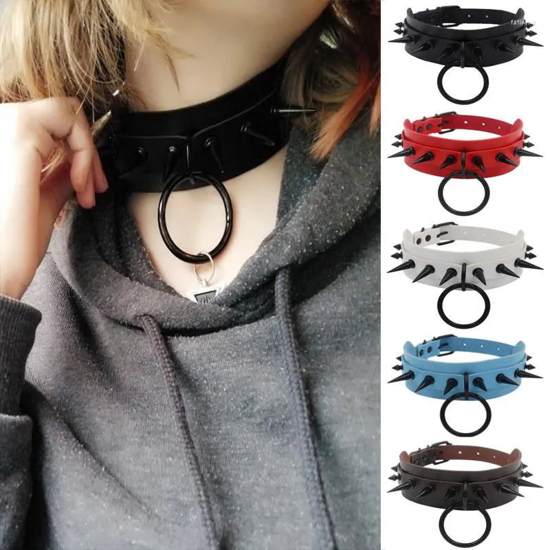 Кокер Harajuku Chocker сексуальные заклепки черные гот -панк круглый готический ожерелье для женщин хип -хоп косплей косплей