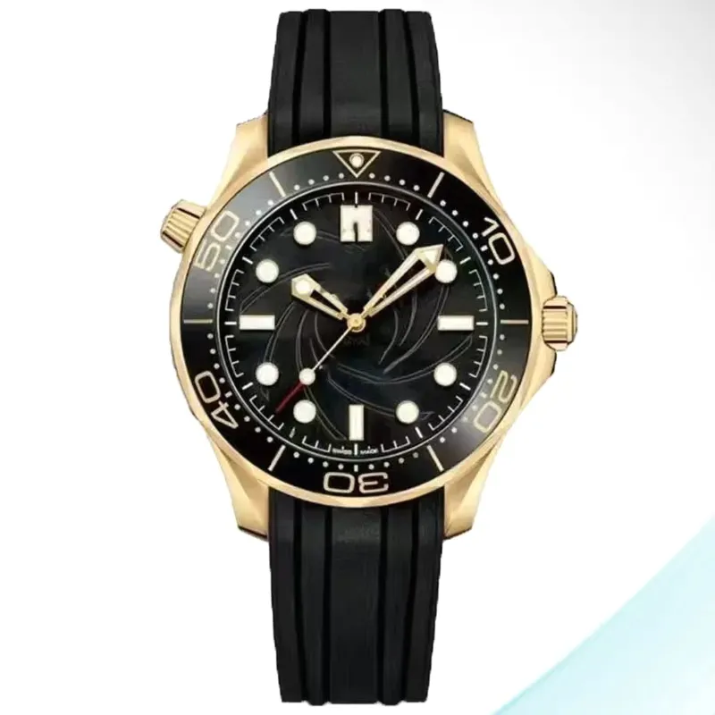 Homme Herrenuhren, hochwertige Ome-Luxusuhren, Automatikwerk, Edelstahl, Montre Luxe, Gold, Schwarz, Armbanduhr, wasserdicht, AAA, modische mechanische Uhr