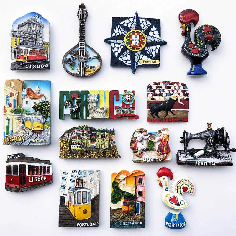 Magnete 3D Portogallo Per Frigorifero – Souvenir Turistico In Resina – 9,3 X 5,3 Cm – Regalo Da Viaggio