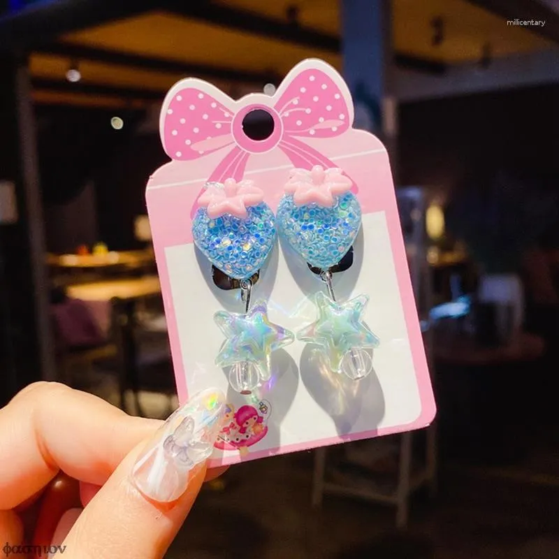 Backs Earrings Cartoon No Hole Ear Clips Lovely White Clip Earring