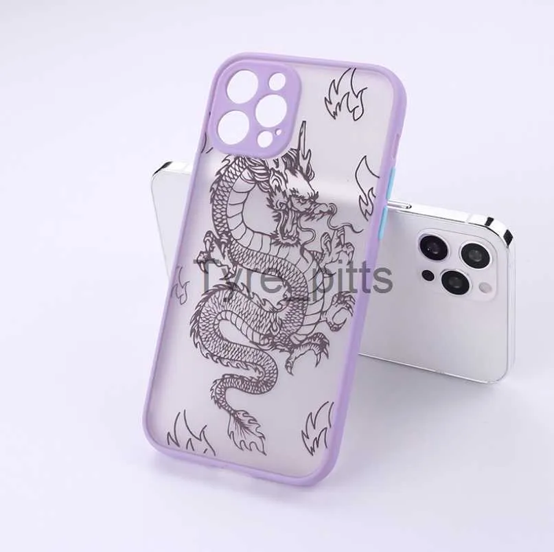 Capas de celular de luxo Fashion Dragon Case para celular para iPhone 12 11 Pro XS MAX X 7 XR 8 6Plus Hard Cover Transparent Matte Bag x0731