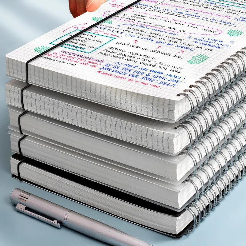 メモ帳160ページ厚くなったシンプルなノートブックA5水平グリッドブック学生ネットレッドグリッドコイルブックブランクスクエアノートパッド230729