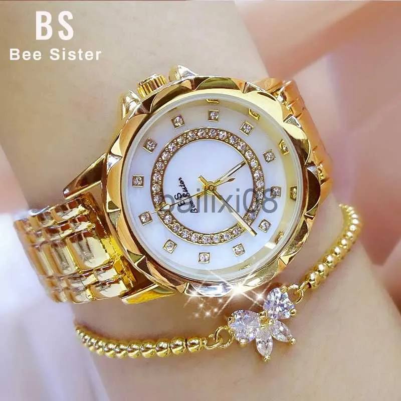 Andra klockor 2022 Rhinestone Elegant Ladies Watches Diamond Women Luxury Brand Watch Gold Clock Wriste Watches For Women Relogio Feminino 2021 J230728