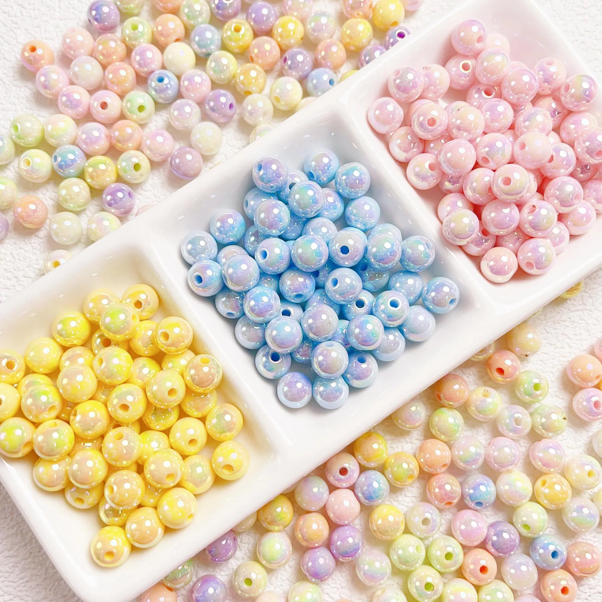 8-12mm Mabei Night Glow Cream Solid Round Bead Partition Bead DIY Mobile Phone Chain Bracciale Bead Material Accessori per gioielli