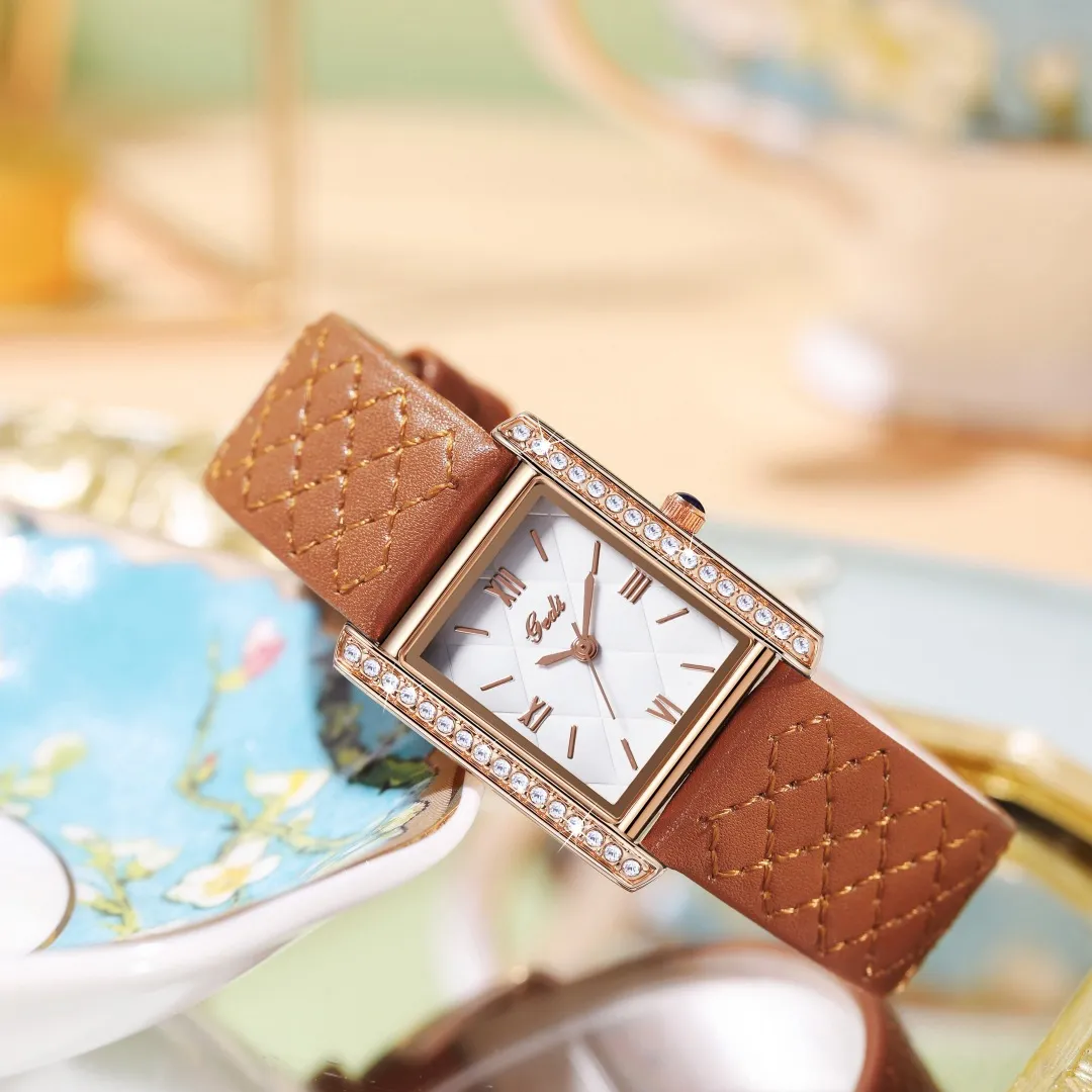 Женские часы высокого качества, дизайнерские, с небольшим ароматом, легкие, роскошные, ретро, темпераментные, водонепроницаемые, с ремнем, кварцевые часы на батарейке, 25 мм