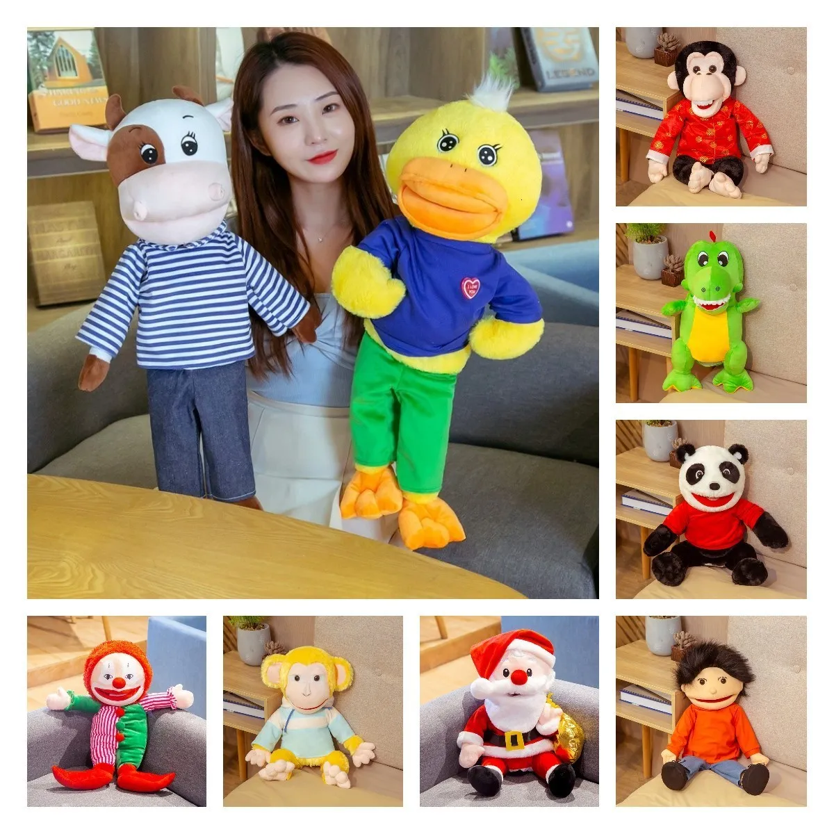 Puppets 60cm Big Hand Puppets Plush Toys for Kids Stuffed Puppet for Teachers Children Theater Performance Props Plush Hand Toy 230729