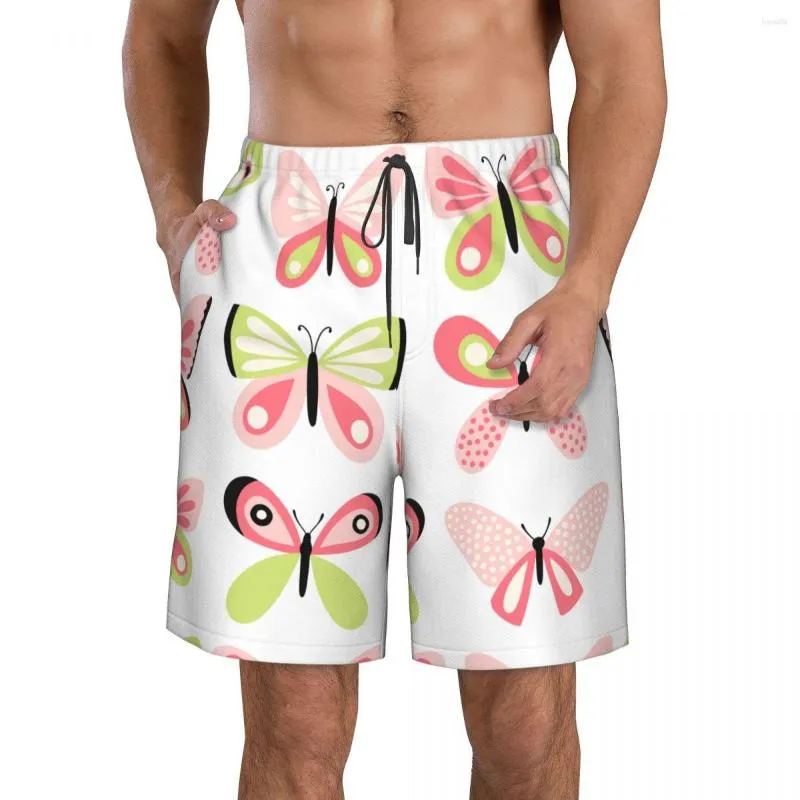 Men's Shorts Butterfly 3D Printing Summer Beach Hawaiian Leisure Style Drawstring Home