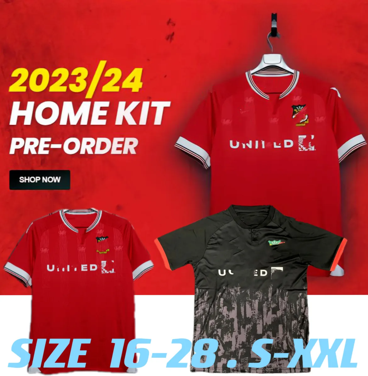 2023 Wrexham 2024 Futbol Forması Erkek Çocuk Kitleri Jersey 2023 2024
