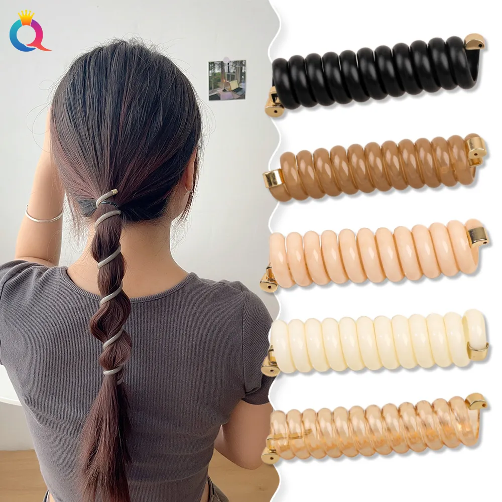 Korean Style Spiral Telephone Cord Hair Tie Easy Bundled Telephone Wire