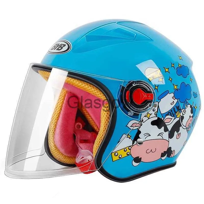 オートバイヘルメット子供ファッションヘルメットオートバイヘルメットスクータークラッシュヘルメット素敵な冬ヘルメットサンシェードボーイアンドガールキッドx0731