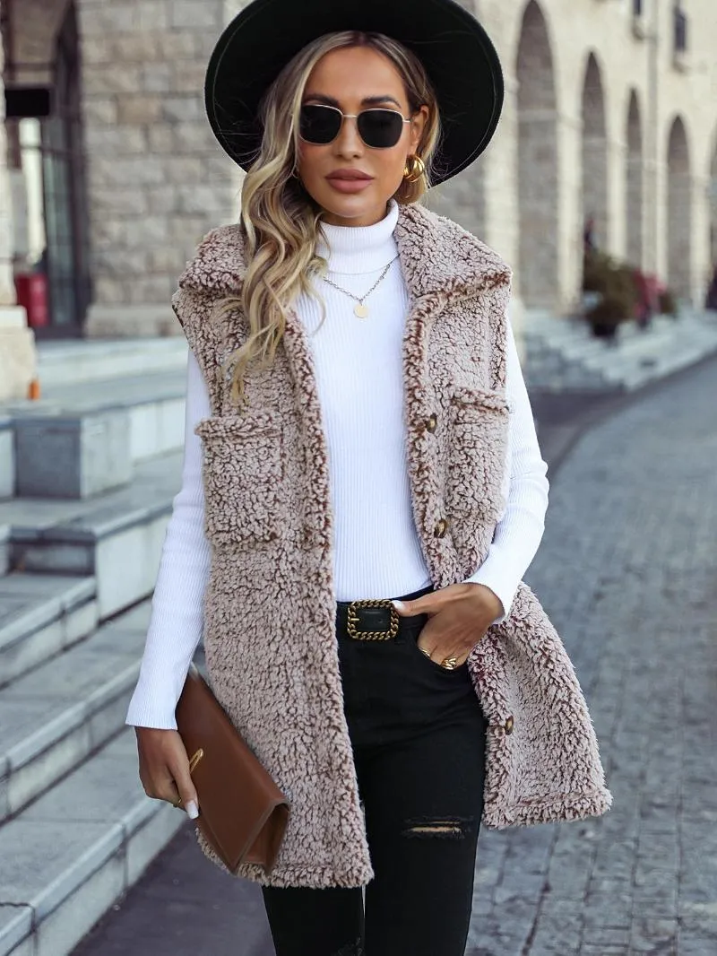 Chalecos De Mujer Casual Destenido Burbuja Terciopelo Cardigan Chaleco Flash Otono E Invierno Solapa Sin Mangas Largo Suelto Mujeres De 31 8 DHgate