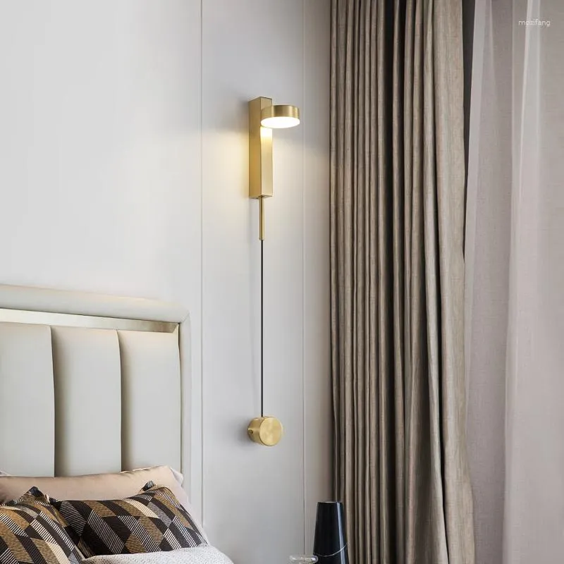 Стеновая лампа Temar Nordic Lass Led 3 Colors Creative Simple Gold Martide Sconce Light для домашней гостиной спальня