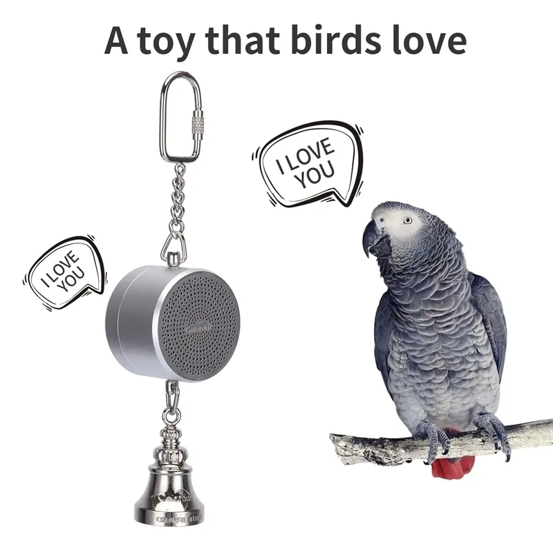Altre forniture per uccelli Giocattoli per pappagalli per l'insegnamento Addestramento Parlare Registrazione interattiva Riproduzione Rete Tell Electronic Voice Masticare Tearing Bell p230729