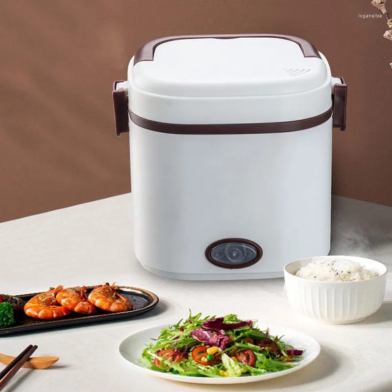 Electric Rice Cooker Stainless Steel Liner Cooking Machine Portable Mini Thermal Heating Lunch Box Food Container Warmer