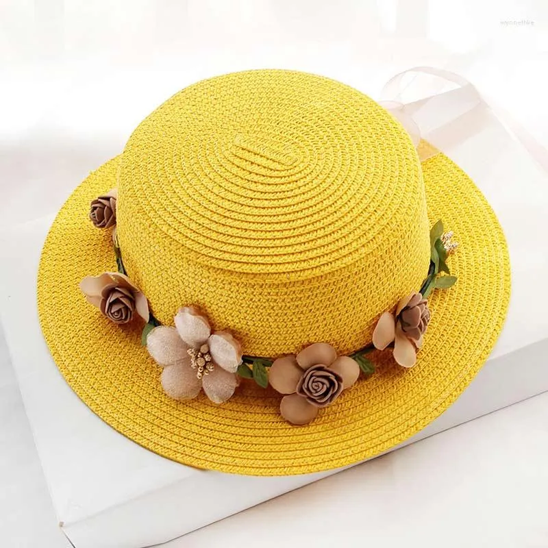 Foldable Wide Brim Custom Made Straw Hats For Women Sun Protection