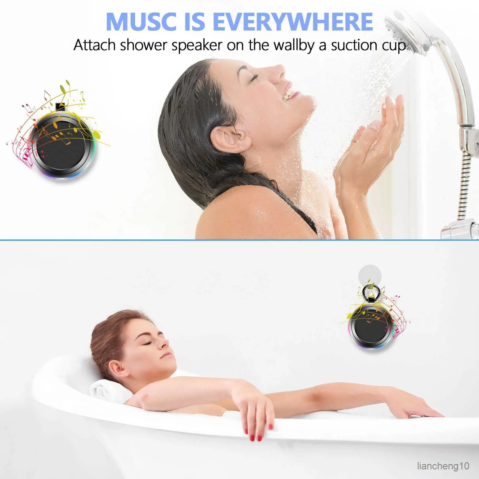 مكبرات صوت محمولة Mini Bluetooth Bathrooth Audio Audio Audio Speakers Wireless Warmers Light FM Radio للهاتف المحمول R230731