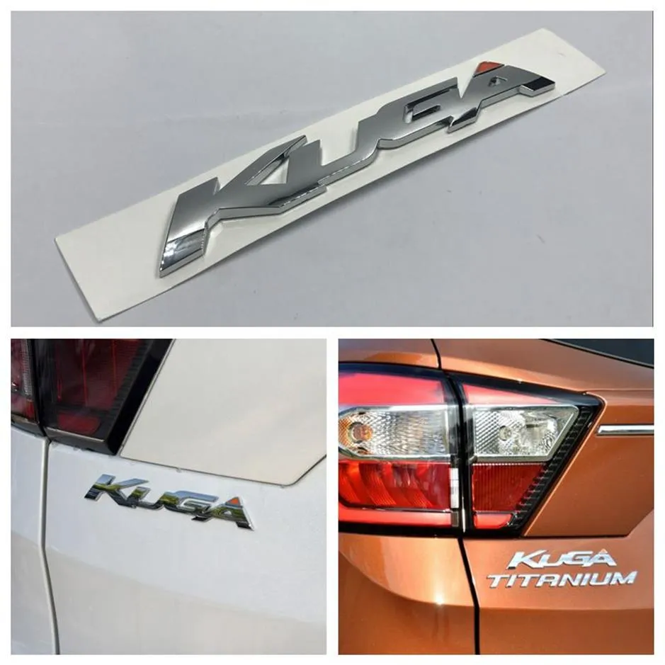 Logo Kuga Logo Chrome ABAL CAR TYLKA PŁYTA PŁYTA PŁYTA ODKAZACJA WYKORZYSTYWANIE DLA FORD KUGA234S