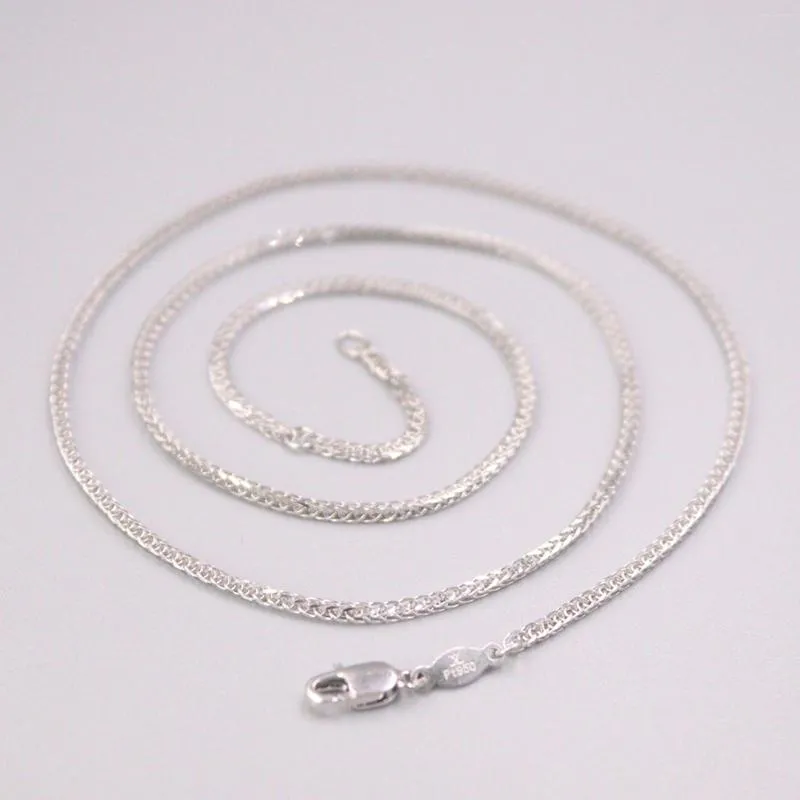 Chains Real Platinum 950 Necklace Women's Female 1.5mm Wheat Link Chain 18inch Neckalces Jewellery Gift