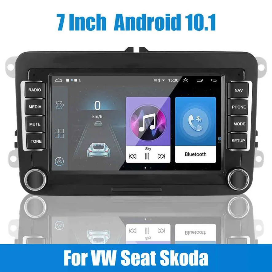 Car Radio Android 10 1 Multimedia Player 1G 16G 7 Inch For VW Volkswagen Seat Skoda Golf Passat 2 Din Bluetooth WiFi GPS270B