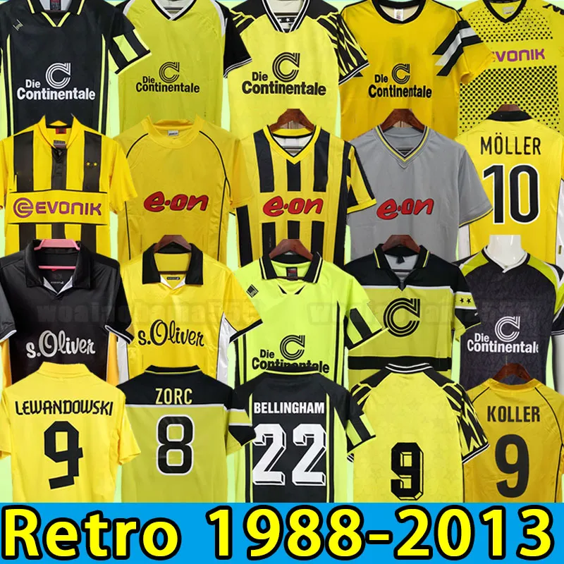 Maglie da calcio Retro Dortmund Borussia Retro Dortmund Lewandowski Reus Metzelder Dede Moller Amoroso Rosicky Bobic Classic Football Shirt 00 01 02 11 12 13 88 89 90 94 95 96 97 98 99