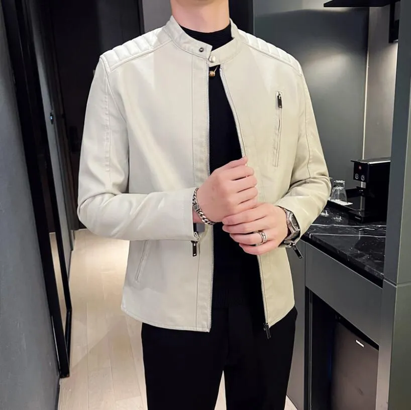 Mens white leather clearance blazer