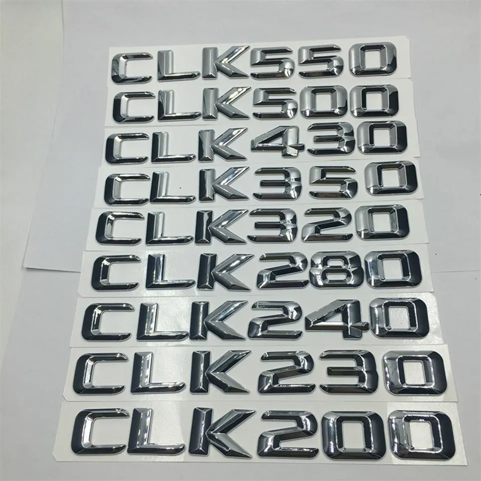 Für Mercedes Benz CLK200 CLK230 CLK240 CLK280 CLK320 CLK350 CLK430 CLK500 CLK550 Hinten Schwanz Emblem Anzahl Buchstaben Abzeichen Aufkleber280q