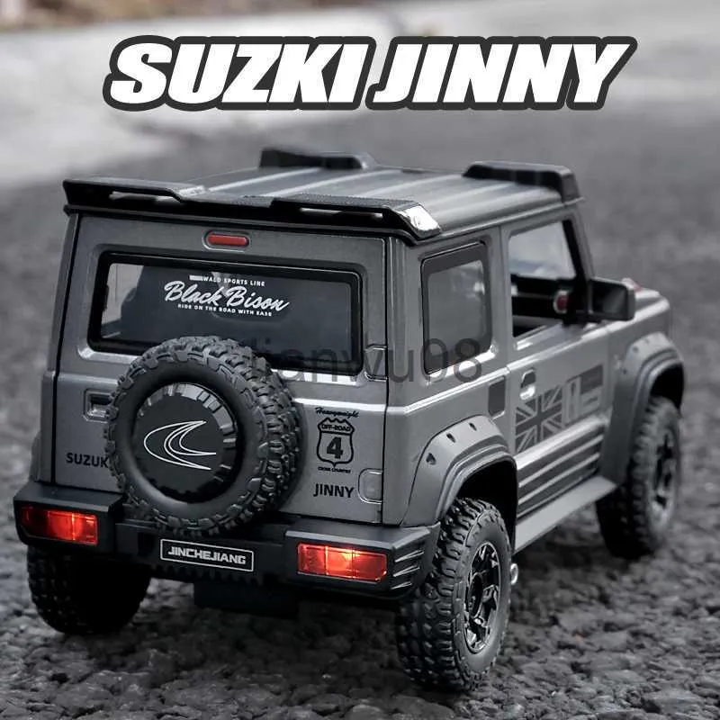 Diecast Model Cars 118 SUZUKI Jimny OffRoad Fonde sotto pressione per auto in lega Veicoli giocattolo Modello di auto Volante Suono e luce Giocattoli per auto per bambini Regali x0731