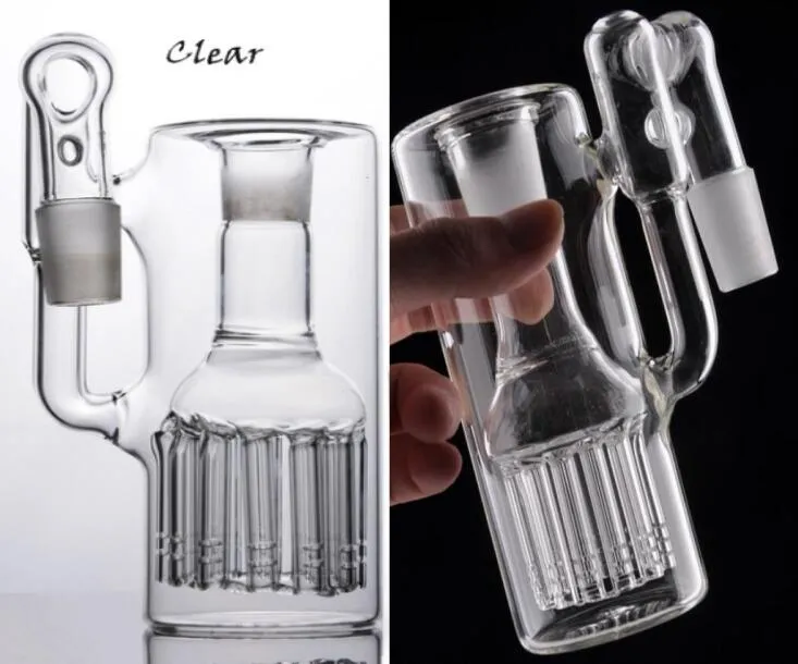 18mm new arrive pure Glass 12 Arm tree Ashcatcher with Water Recycler oil rig angle for glass pipe water glass bongs