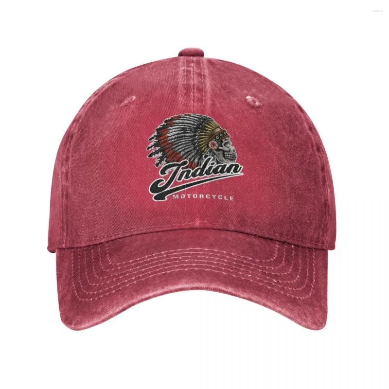 Bollmössor skalle motorcykel design baseball cap retro nödställda tvättade motorcyklar sol unisex stil utomhus sommarhattar