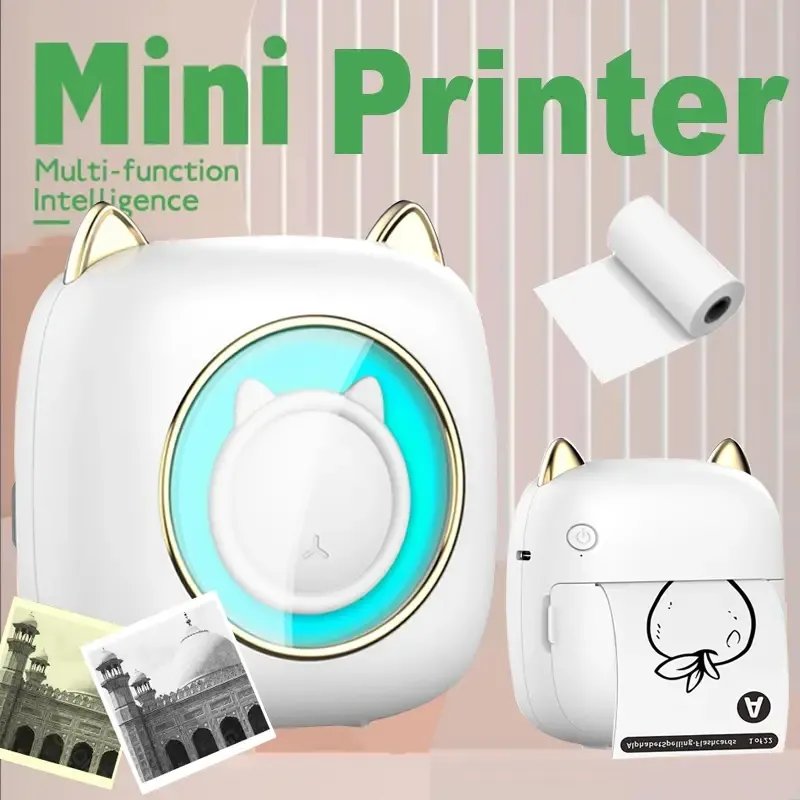 Wireless Mini Photo Printer for iPhone & Android - Portable BT Thermal Printer for Labels, Journals & Studies