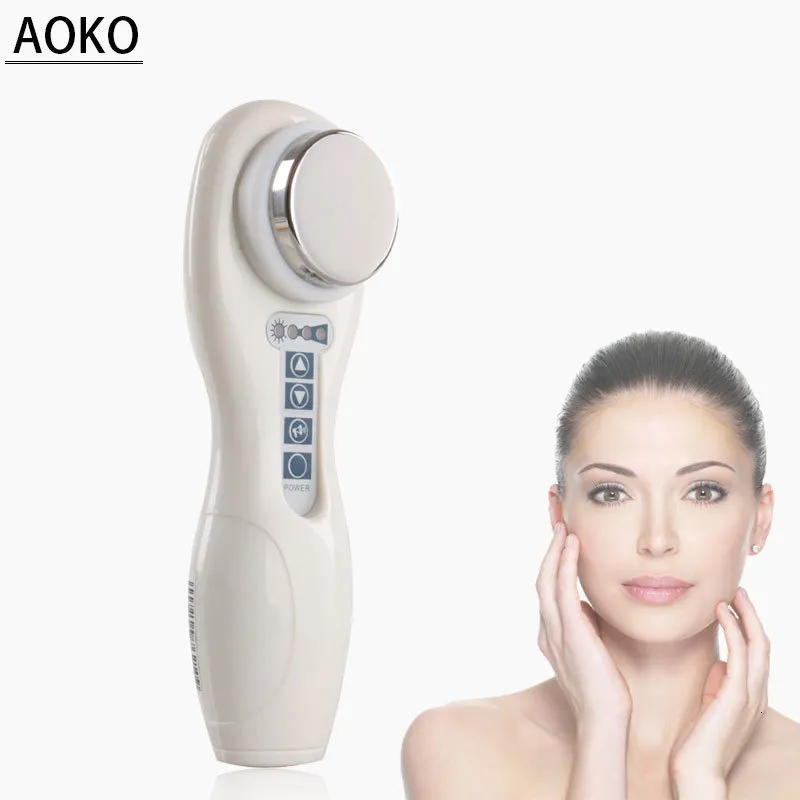 Face Care Devices AOKO Portable Ultrasound Ion Beauty Machine Vibration Massage Deep Clean Remove Wrinkle Anti Acne Skin Rejuvenation 230729