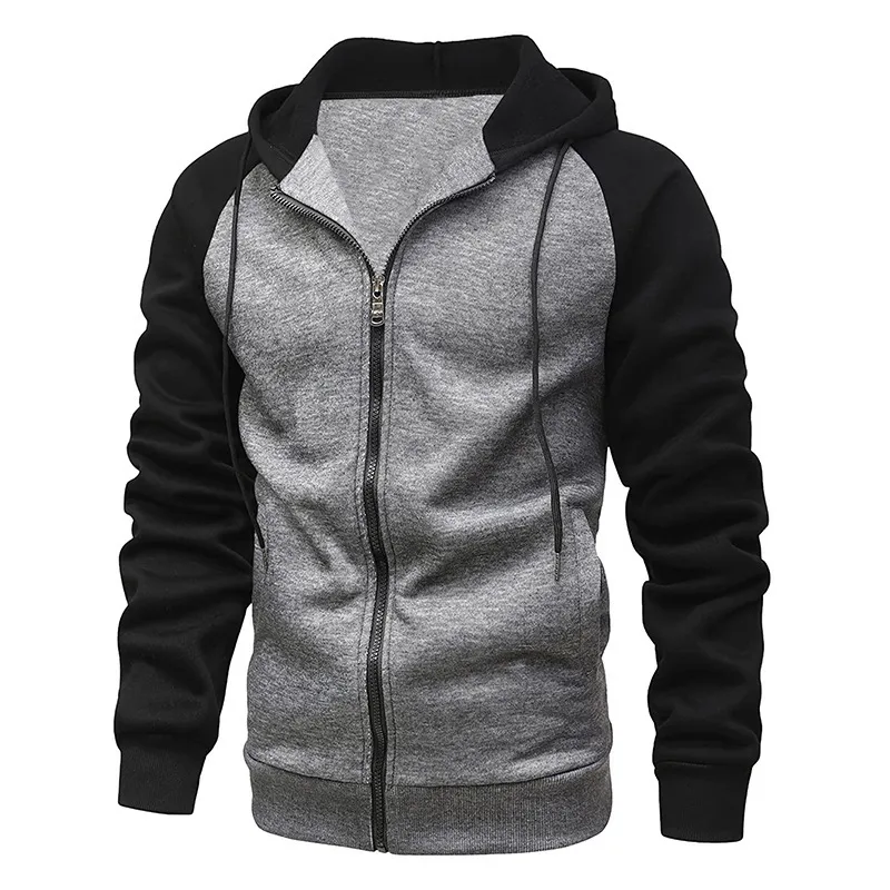 Heren Hoodies Sweatshirts 2023 Herfst Winter Jas Kleurblok Mode Raglanmouwen Trui Casual Sport Top Capuchon Vest Sweatshirt 230731