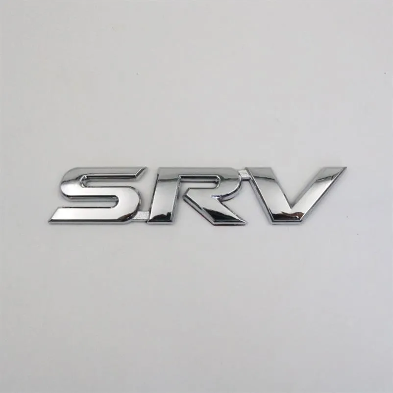 Para Toyota SRV Emblema 3D Letra Cromado Prata Distintivo de Carro Logo Adesivo315O