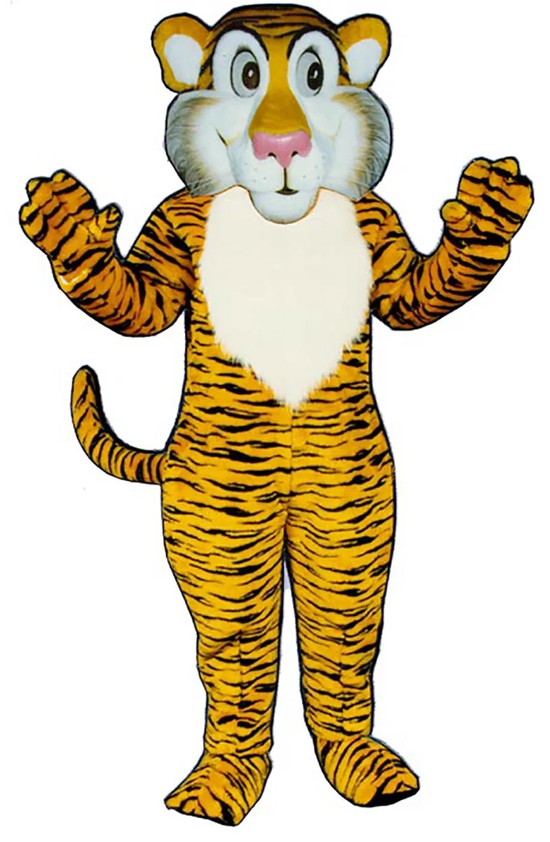 Shy Tiger Mascot Costumes Cartoon Character Outfit Suit Xmas Outdoor Party Outfit Adult Size Promotional Advertising Clothings