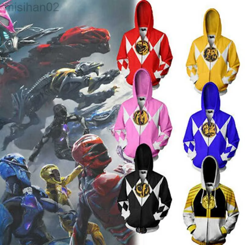 Sweats à capuche pour hommes Sweat-shirts Adulte Enfants Samurai Sentai Shinkenger Rangers Costume Super-héros Cosplay Halloween Fête d'anniversaire à capuche HKD230731