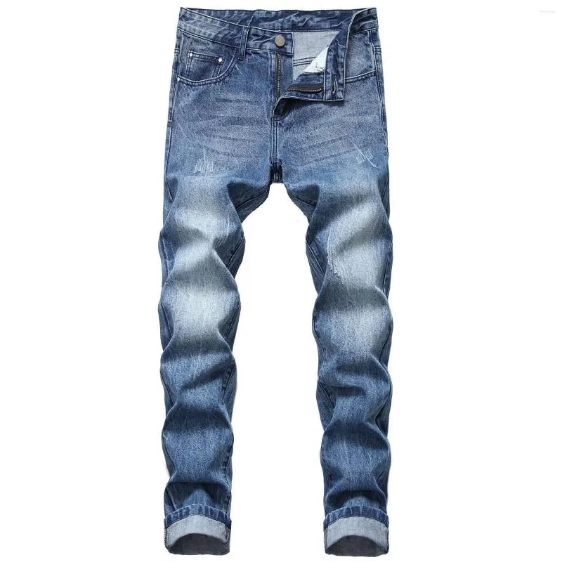 Herenjeans Ripped Denim Comfort Stretch voor mannen Rechte pijpen Slanke Pantalones Designer Hoge kwaliteit ontspannen pasvorm herenbroek