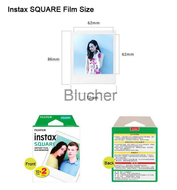 Fujifilm Instax SQUARE Film 10 Sheets White Edge Photo For Instax