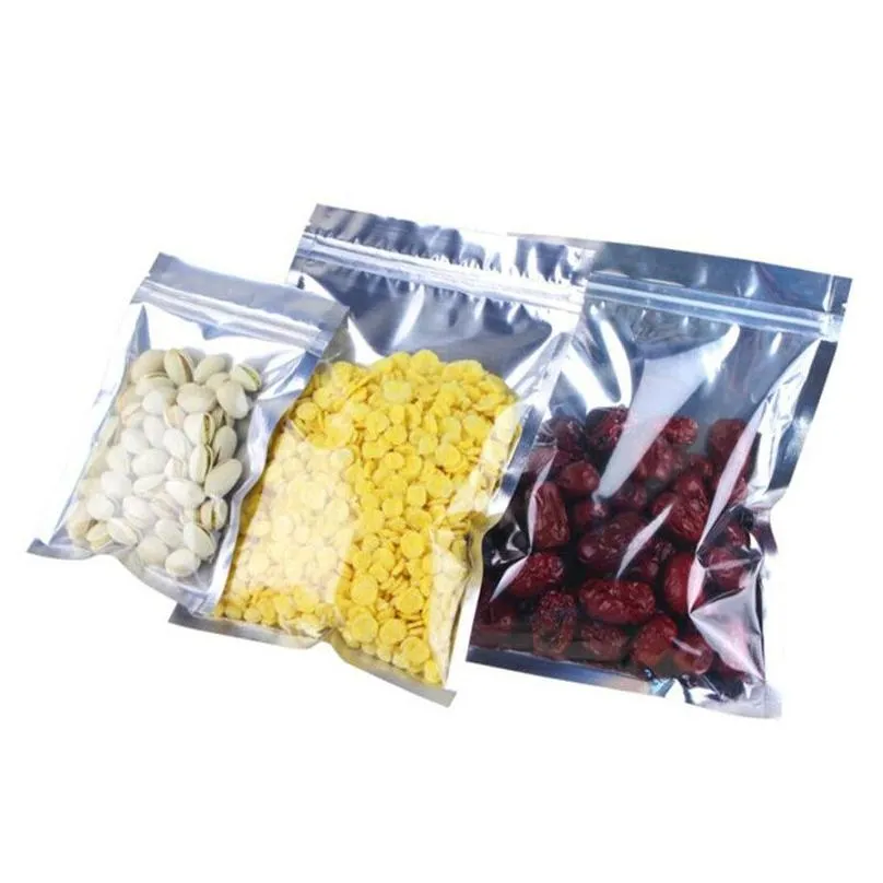 Sacs d'emballage 100 Pcs/Lot sac en plastique anti-odeur refermable fermeture à glissière pochette d'emballage de stockage des aliments vide feuille d'aluminium pochettes auto-scellantes D Otn5C