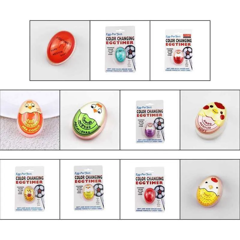 Timers Creative Egg Perfect Color Changing Timer Egg Timer Resin Soft Medium Hard Boiled Eggs Cooking Indicator Kitchen Gadgets